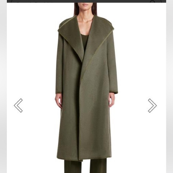 OLIVE WOOL CARLA STYLE COAT - Picture 1 of 3